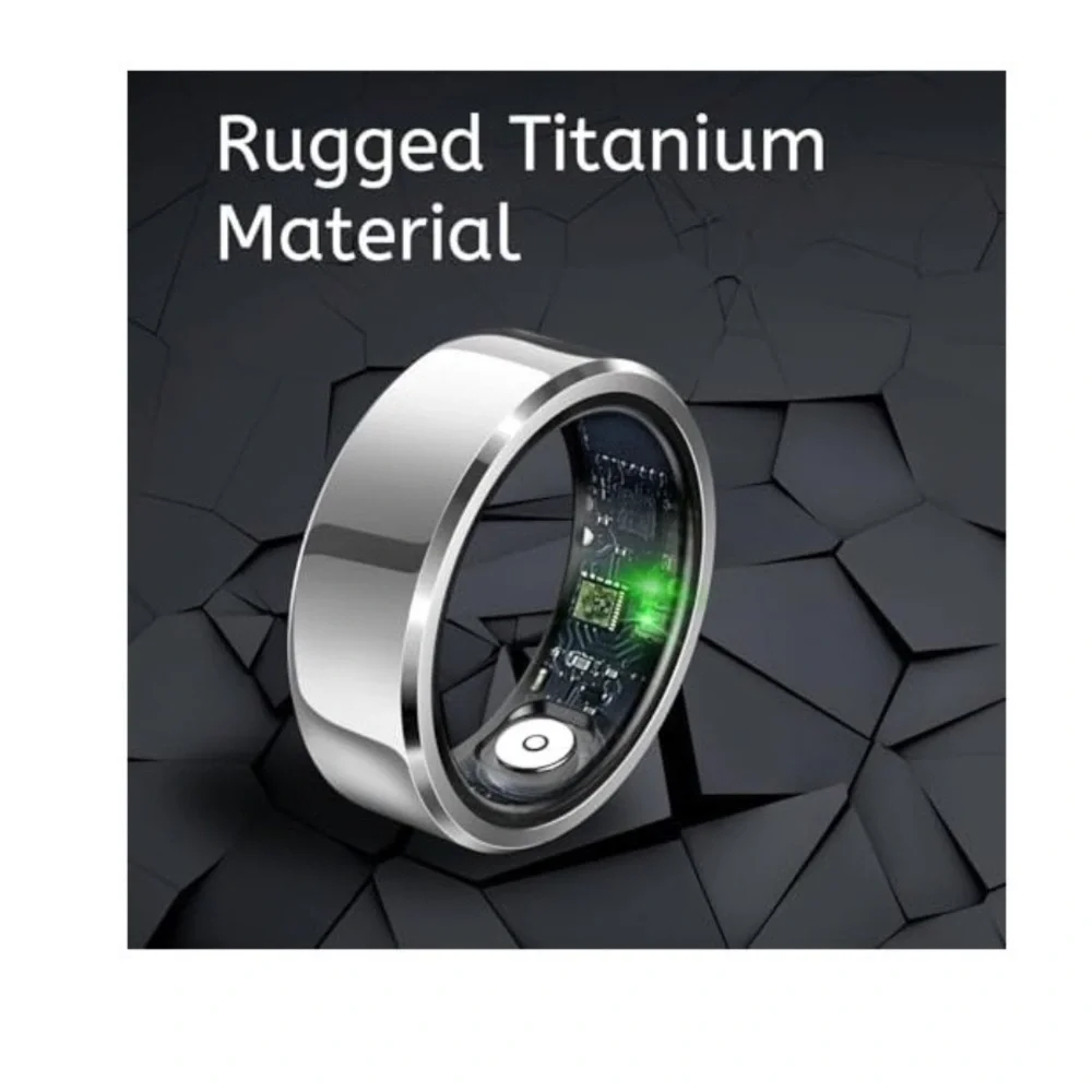 Smart Ring Fitness Tracker with Charging Case Design Size 10